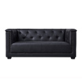 Factory Wholesale Traditional Style Black Leather Chesterfield Sofa Two Seater Couch Sofa